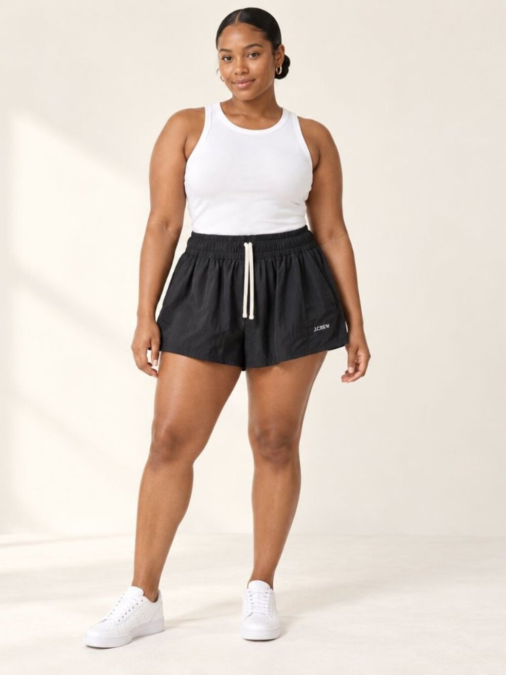 J.Crew Black Drawstring Shorts Size L Athleisure Minimalist Sporty